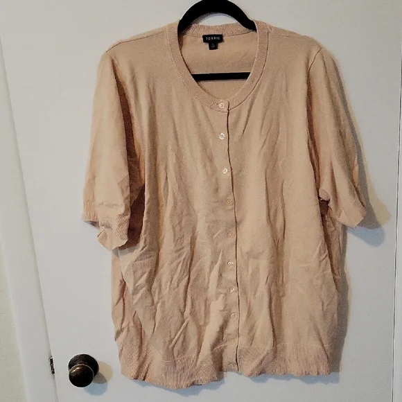 Torrid Women's Beige Button-Down Cardigan - Picture 2 of 12